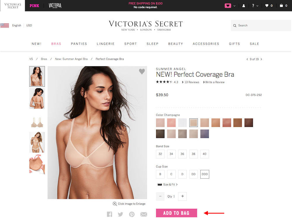 Victoria's Secret Online store reviews