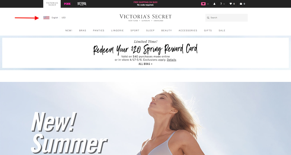 US online shop Victoria's Secret bra