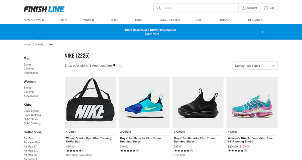 nike shop on line