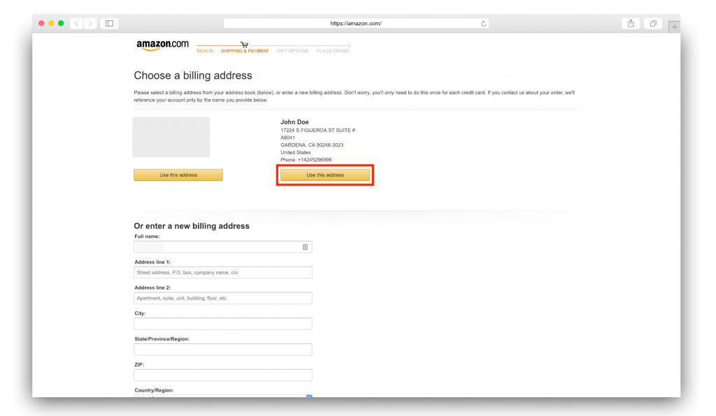 Amazon Address