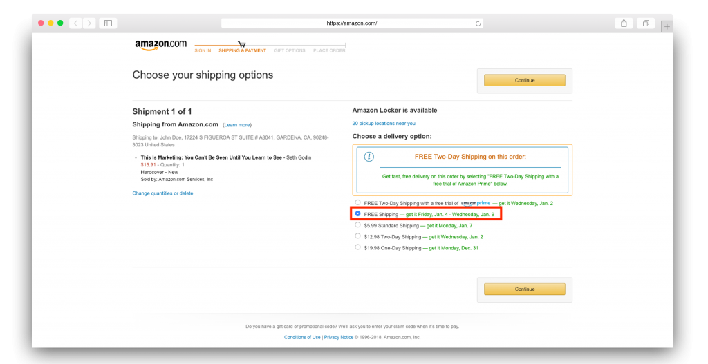 Amazon Free shipping