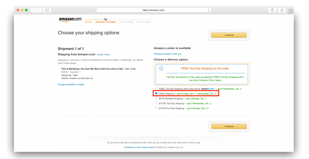 Amazon Free shipping