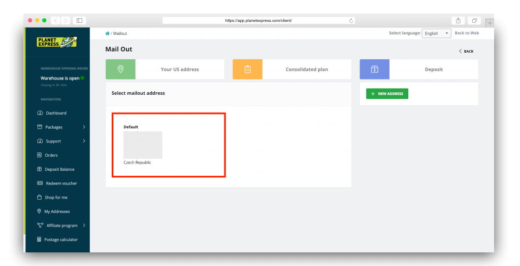 PE Selecting address