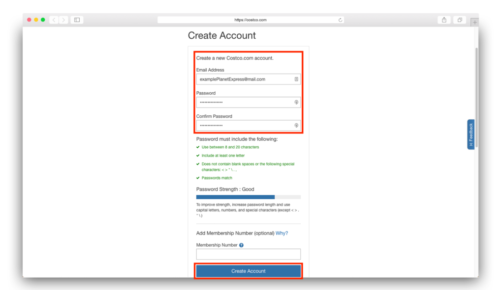 Costco sign up