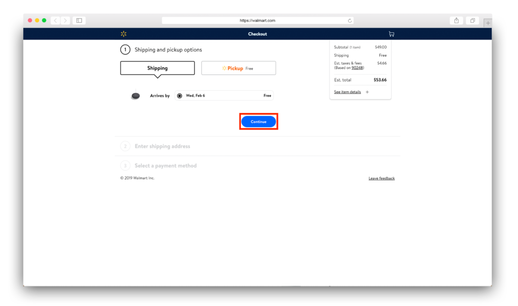 Walmart shipping
