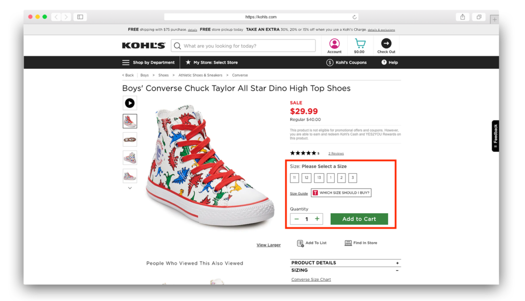 kohl's website shoes