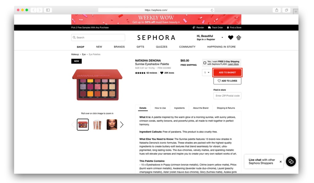 1Sephora item