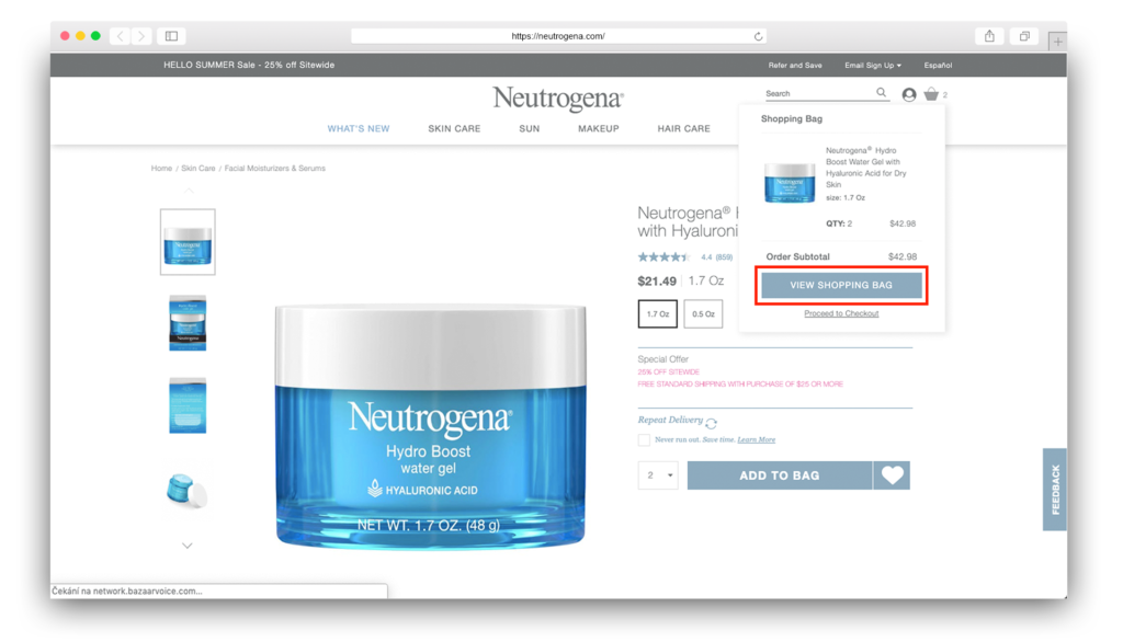 2neutrogena cart