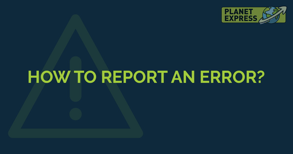 how to report an error