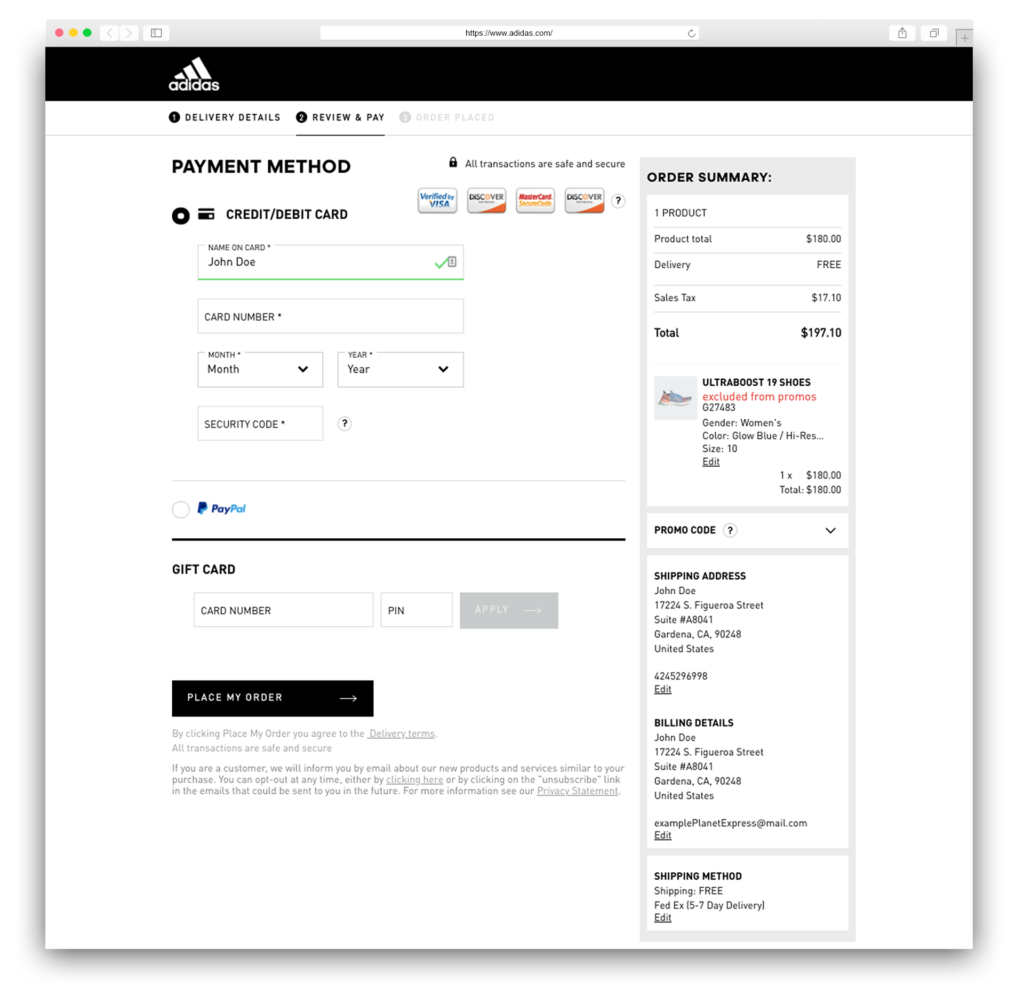 track my adidas package