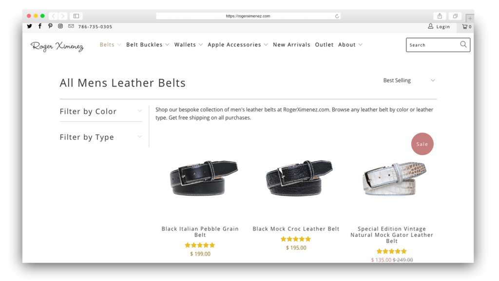 Roger Ximenez: Premium Leather Belts in USA