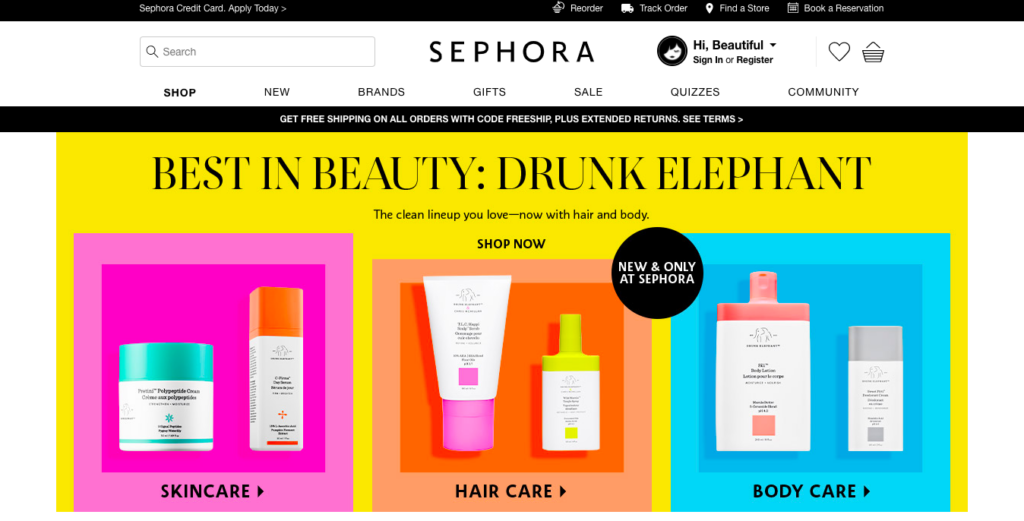 Sephora американский сайт