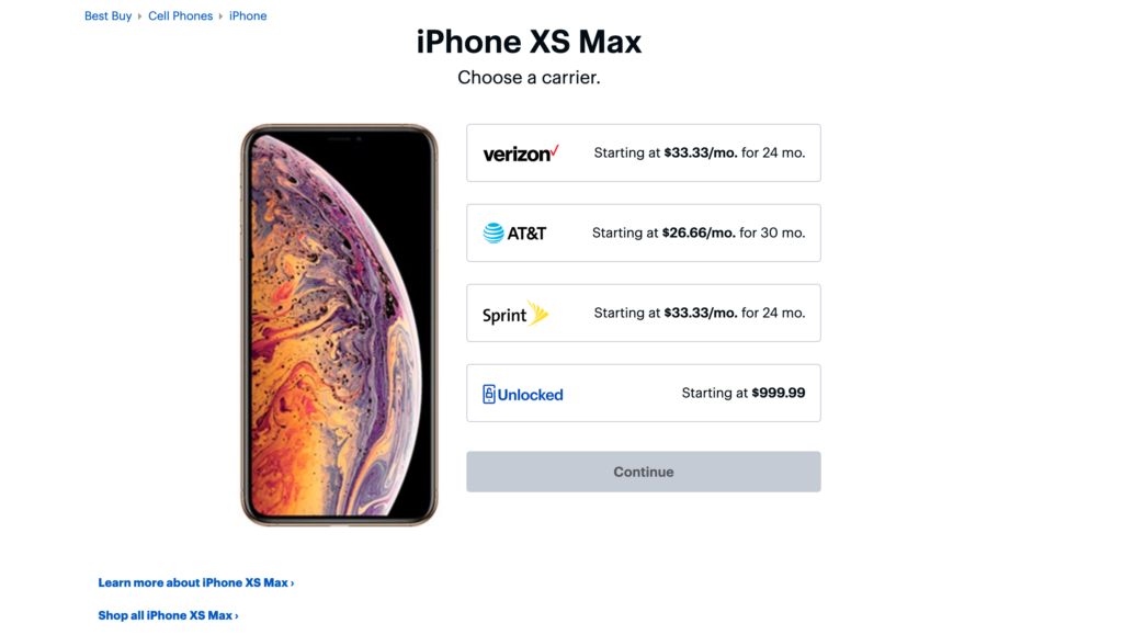 iPhone XS Max на Best Buy