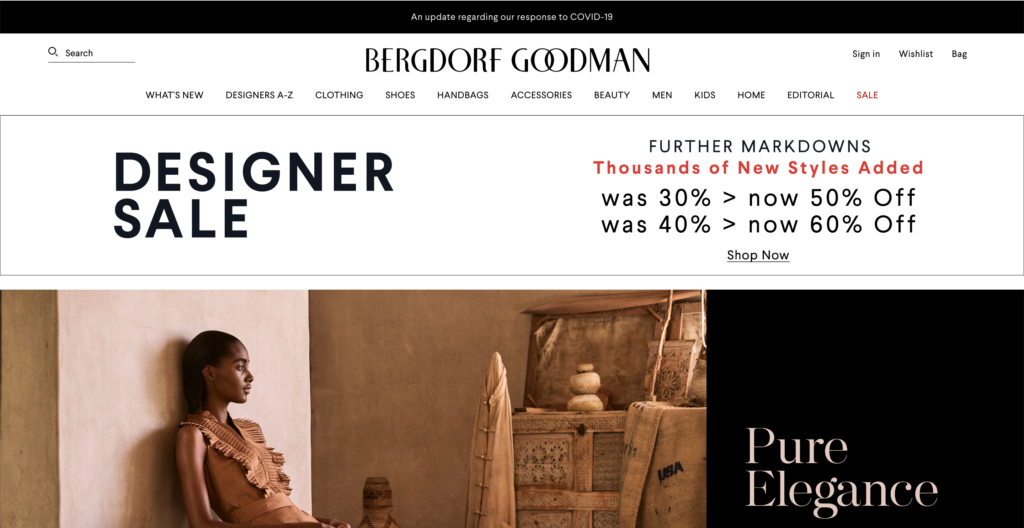 Bergdorf Goodman website
