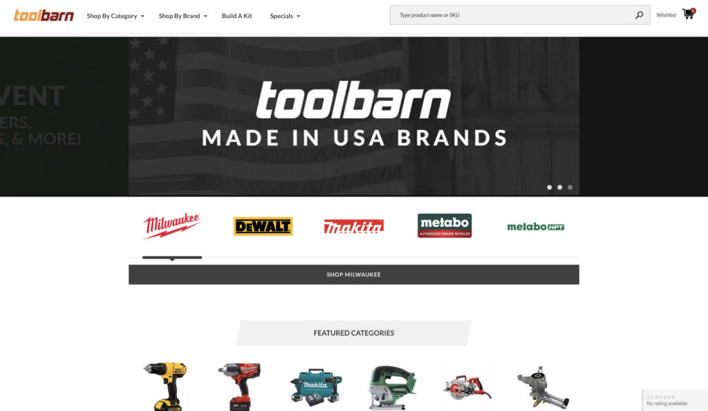 toolbarn store screenshot