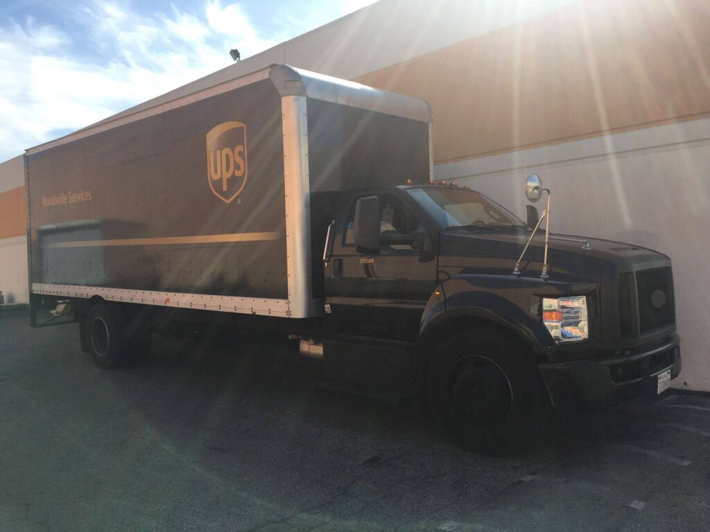 UPS Truck Waiting for Drop Off