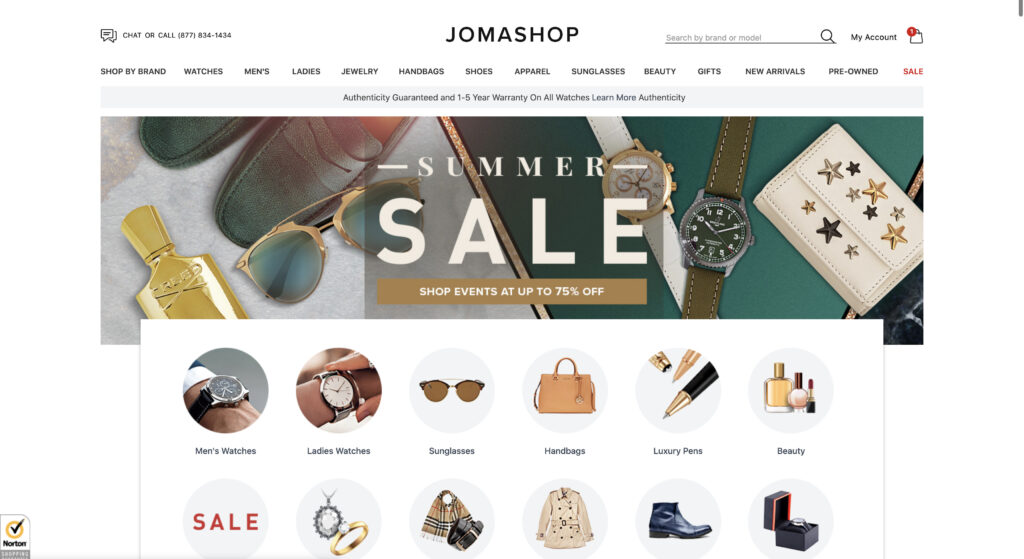 jomashop homepage website 