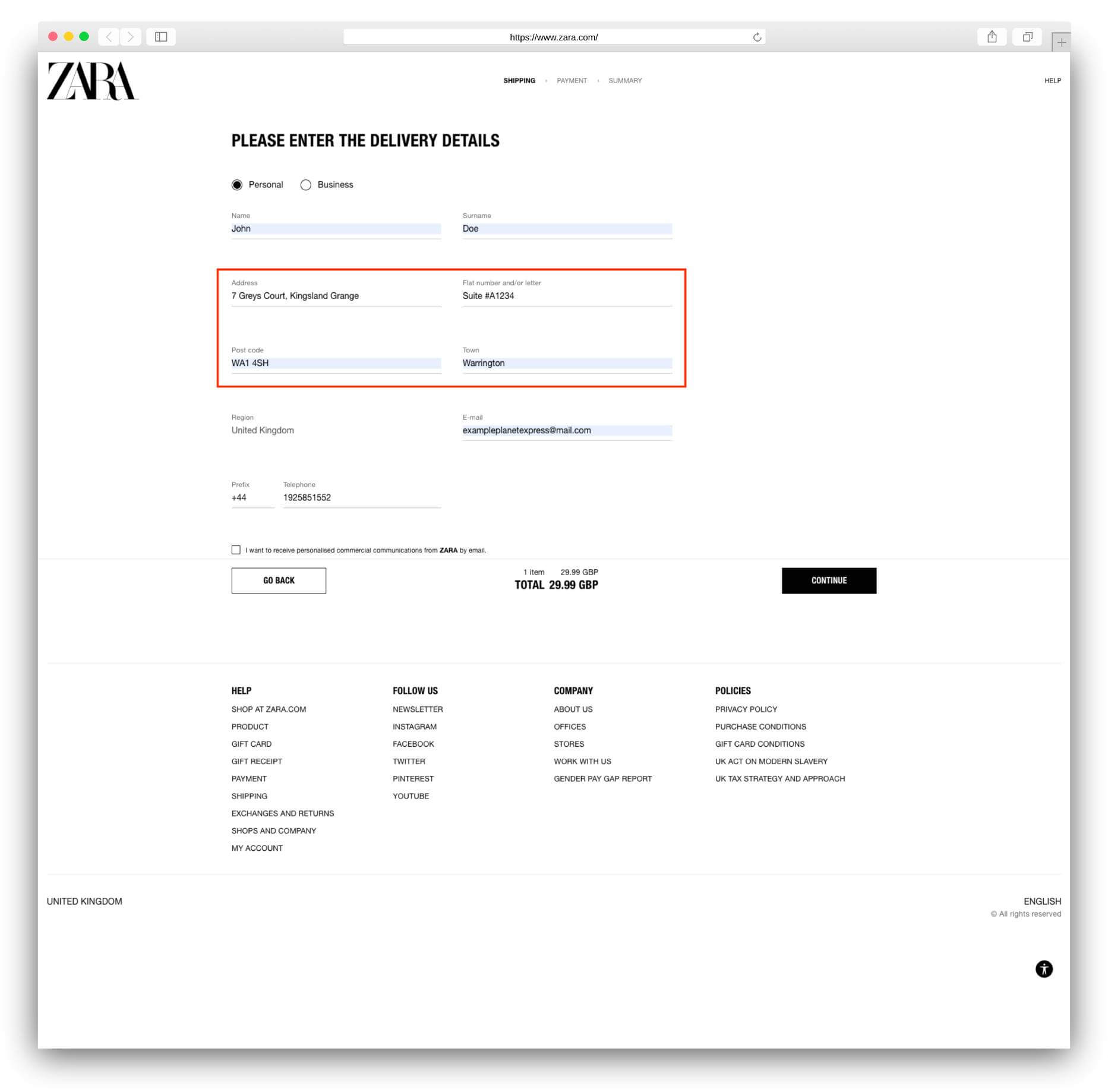 Get International Shipping From Zara UK 